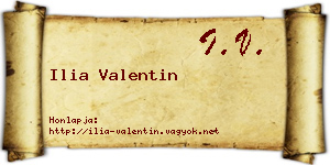 Ilia Valentin névjegykártya